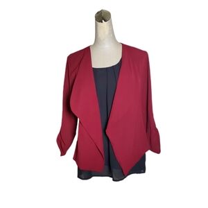 I Heart It Elegant Burgundy Women's Short Blazer Sz S